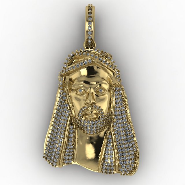 jesus god pendent 02 3D Baskı Modeli .c4d .max .obj .3ds .fbx .stl .blend 