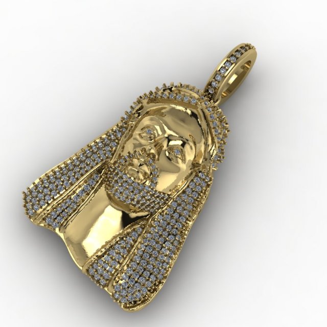 jesus god pendent 02 3D Print Model in Rings 3DExport