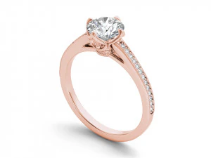 Engagement ring with all details of 23 Cad files 3D Print Model