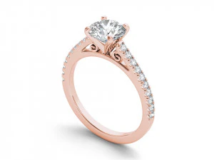 Engagement ring with all details of 23 Cad files 3D Print Model