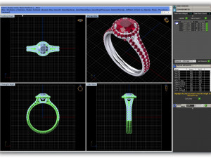 Engagement ring with all details of 23 Cad files Modèles 3D en vedette