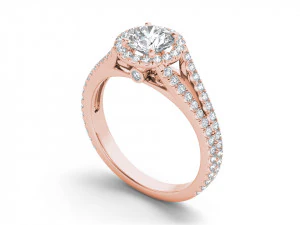 Engagement ring with all details of 23 Cad files 3D Print Model