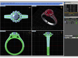 Engagement ring with all details of 23 Cad files 3D Print Model