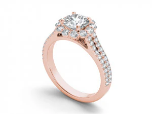 Engagement ring with all details of 23 Cad files 3D Print Model