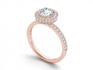 Engagement ring with all details of 23 Cad files 3D Print Model