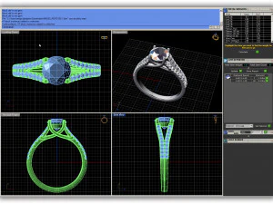 Engagement ring with all details of 23 Cad files 3D Print Model