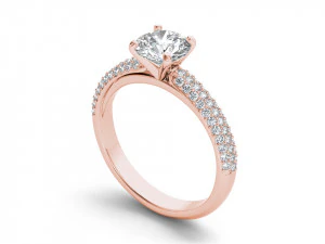 Engagement ring with all details of 23 Cad files 3D Print Model