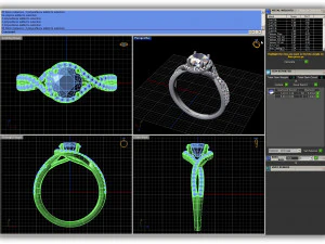 Engagement ring with all details of 23 Cad files 3D Print Model