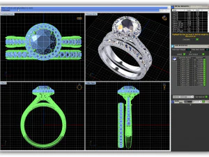 Engagement ring with all details of 23 Cad files 3D Print Model