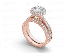 Engagement ring with all details of 23 Cad files Modèles 3D en vedette