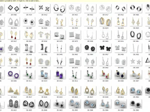 Oorbellen bulk 3dm 50 bestanden klaar om deel 01 af te drukken 3D printmodel