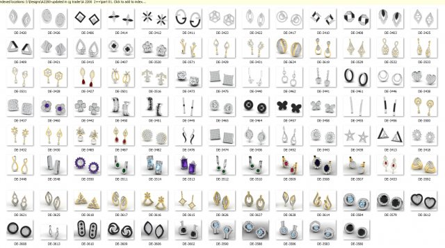Earring bulk 3dm 50 files ready to print part 02 Modèles 3D en vedette .c4d .max .obj .3ds .fbx .stl .blend 