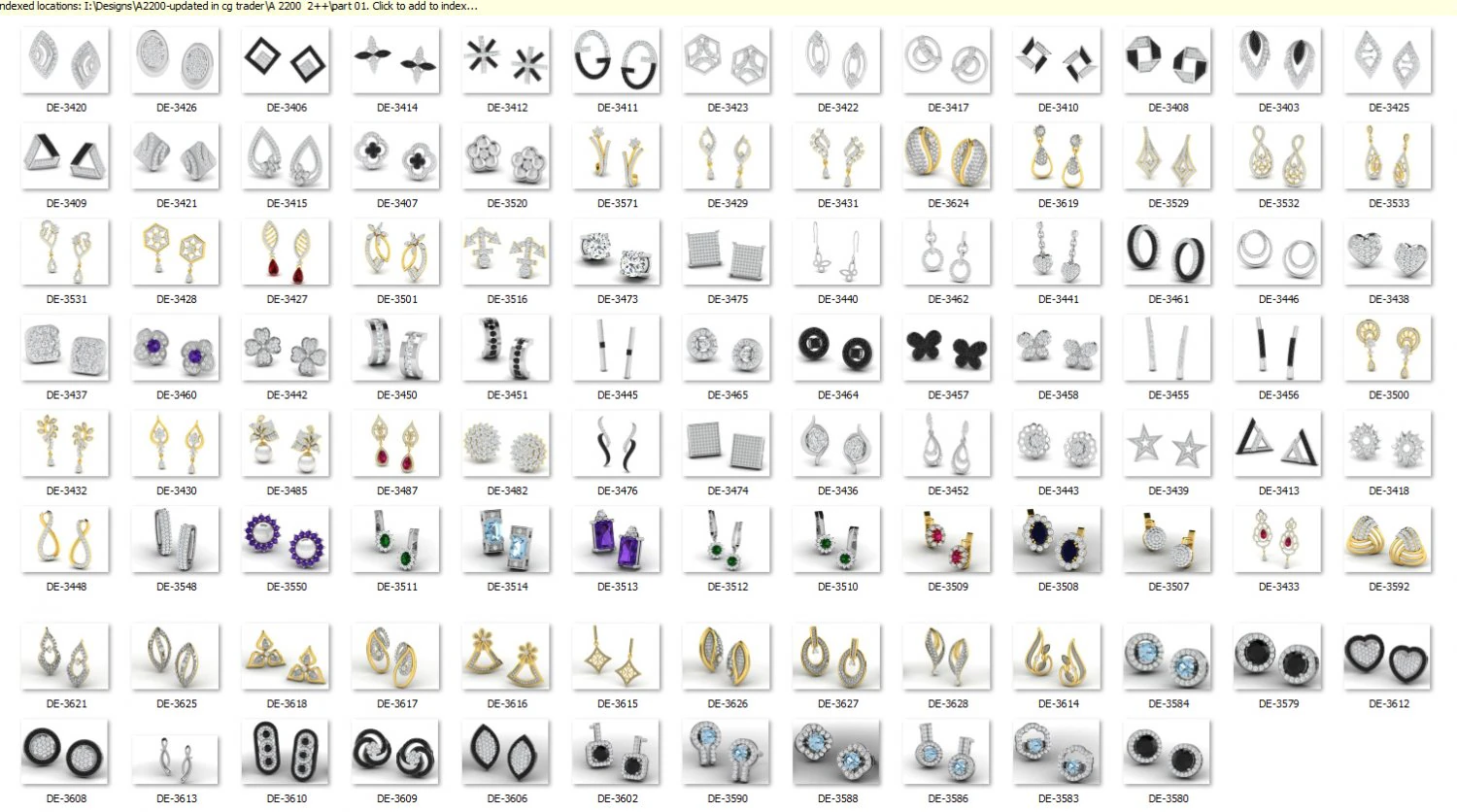 Earring bulk 3dm 50 files ready to print part 02 3D Print Model .c4d .max .obj .3ds .fbx .stl .blend