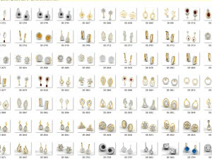 Oorbellen bulk 3dm 50 bestanden klaar om deel 03 af te drukken 3D printmodel