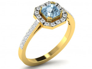 Engagement ring 3dm cad files 55 light weight part 02 3D Принт Модель