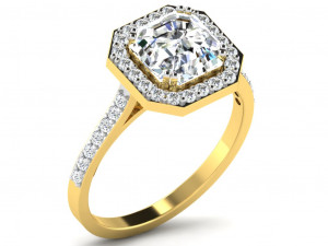 Engagement ring 3dm cad files 55 light weight part 02 3D Принт Модель