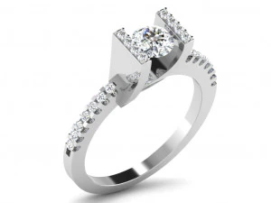 Engagement ring 3dm cad files 55 light weight part 02 3D Print Model