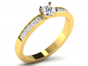 Engagement ring 3dm cad files 55 light weight part 02 3D Принт Модель