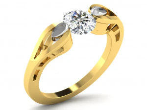 Engagement ring 3dm cad files 55 light weight part 02 3D Print Model