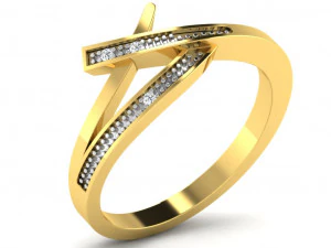 Engagement ring 3dm cad files 55 light weight part 07 3D Print Model