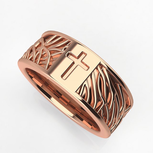 Tree of life cross jesus wedding band 3D 프린트 모델 .c4d .max .obj .3ds .fbx .stl .blend 