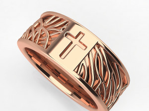 Tree of life cross jesus wedding band 3D 프린트 모델