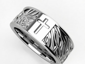 Tree of life cross jesus wedding band 3D 프린트 모델