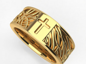 Tree of life cross jesus wedding band 3D 프린트 모델