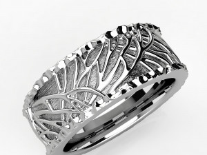 Tree of life hammered wedding band 3D 프린트 모델