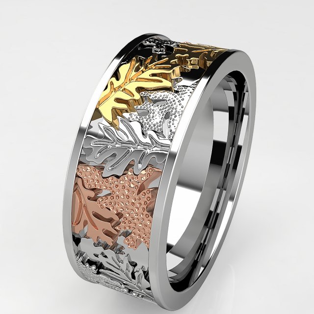 Leaf and Vine wedding rings Modèles 3D en vedette .c4d .max .obj .3ds .fbx .stl .blend 