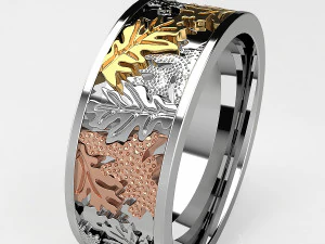 Leaf en Vine trouwringen 3D printmodel