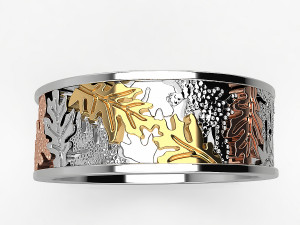 Leaf and Vine wedding rings Modèles 3D en vedette