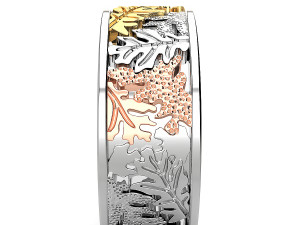 Leaf and Vine wedding rings Modèles 3D en vedette