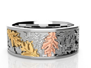 Leaf and Vine wedding rings Modèles 3D en vedette