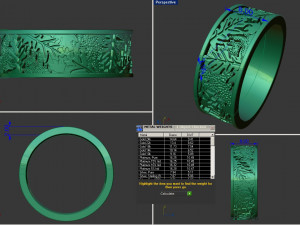Leaf and Vine wedding rings Modèles 3D en vedette