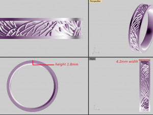 Womens tree of wedding life wedding band 3D Модель