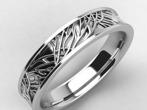 Womens tree of wedding life wedding band Modelo 3D