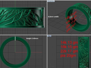 Mens tree of wedding life wedding band 3D Print Model
