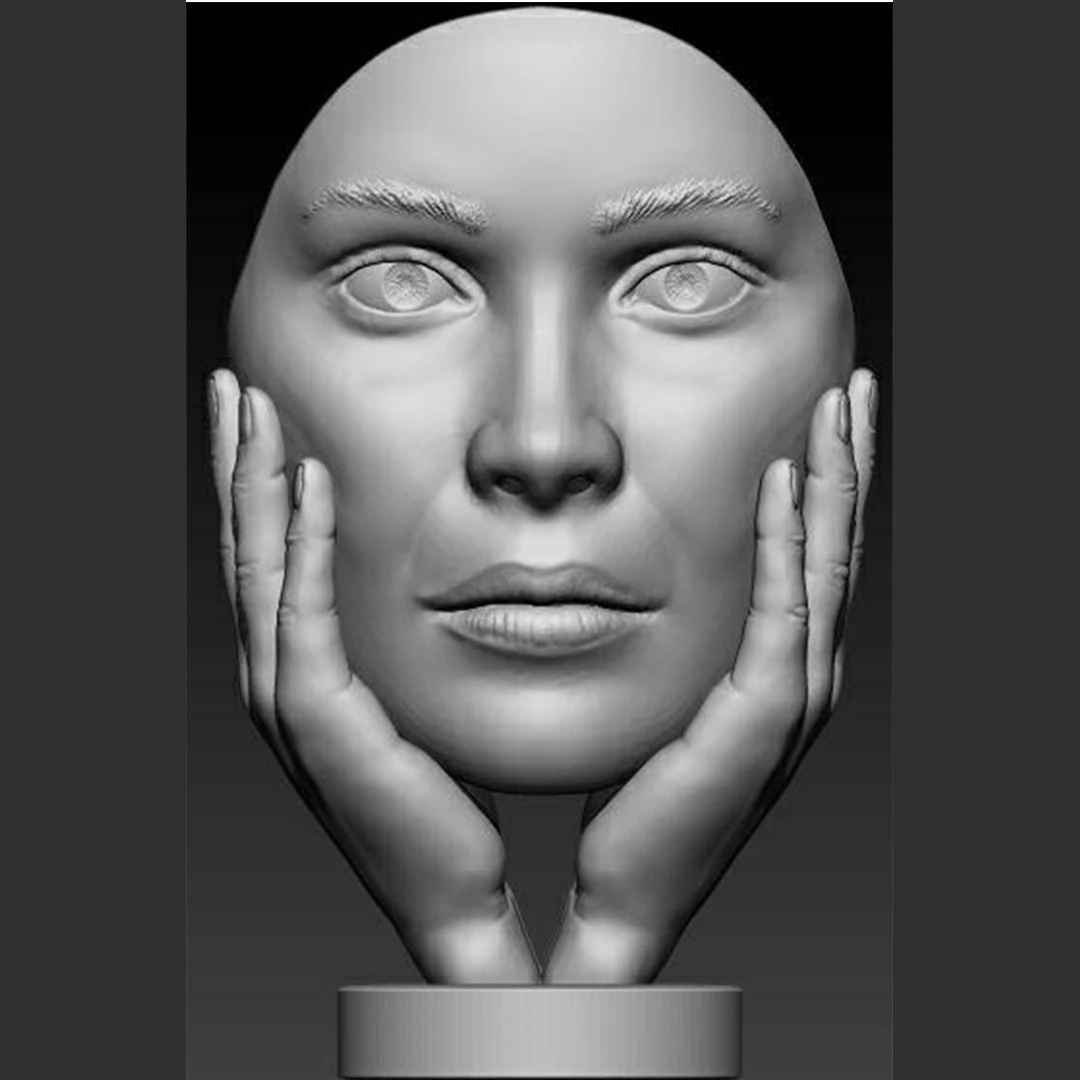 hand face statue 3D Model .c4d .max .obj .3ds .fbx .stl .blend 