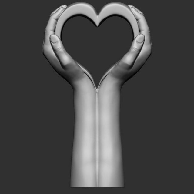 hand hearth statue 3D Model .c4d .max .obj .3ds .fbx .stl .blend 