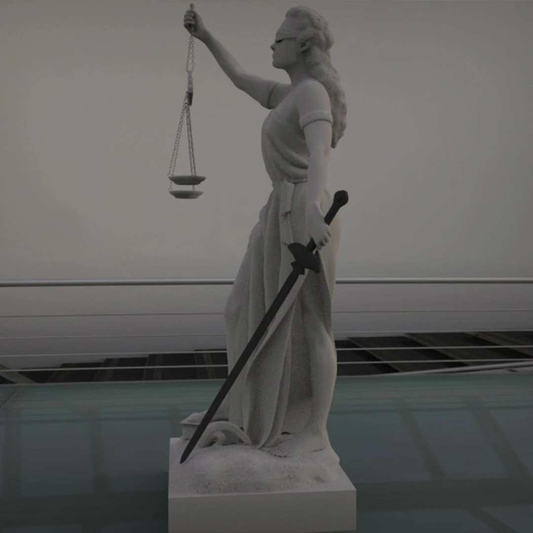 justice woman statue 3D Model .c4d .max .obj .3ds .fbx .stl .blend