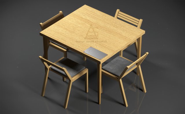 wooden table 3D 模型 .c4d .max .obj .3ds .fbx .stl .blend