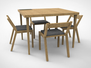 wooden table 3D 模型