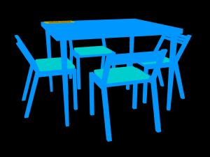 wooden table 3D 模型