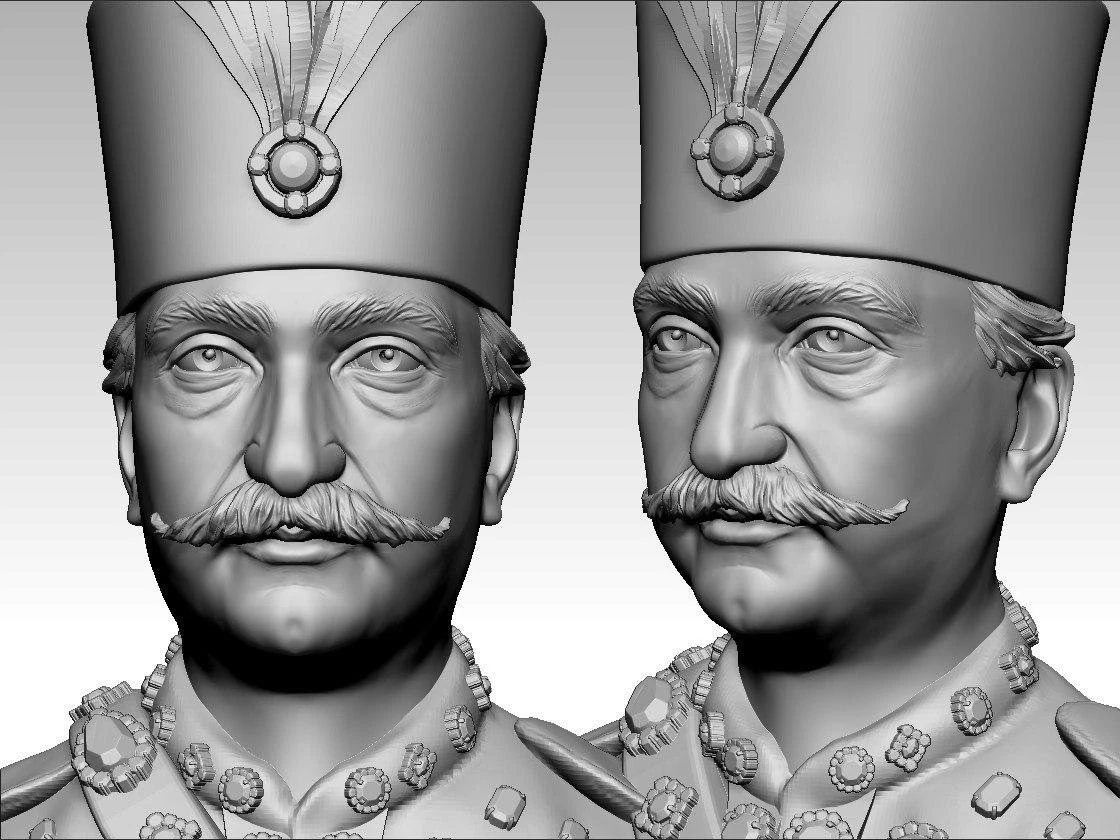 king of iran - naser al din shaah qaajaar 3D Print Model .c4d .max .obj .3ds .fbx .stl .blend 