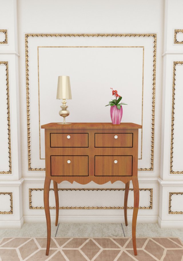 wooden table 2 3D Model .c4d .max .obj .3ds .fbx .stl .blend 