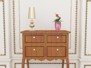 wooden table 2 Model 3D