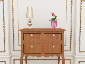 houten tafel 2 3D Model