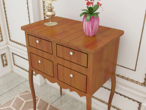 wooden table 2 3D Model