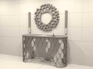clasic table with miror consull Modelo 3D